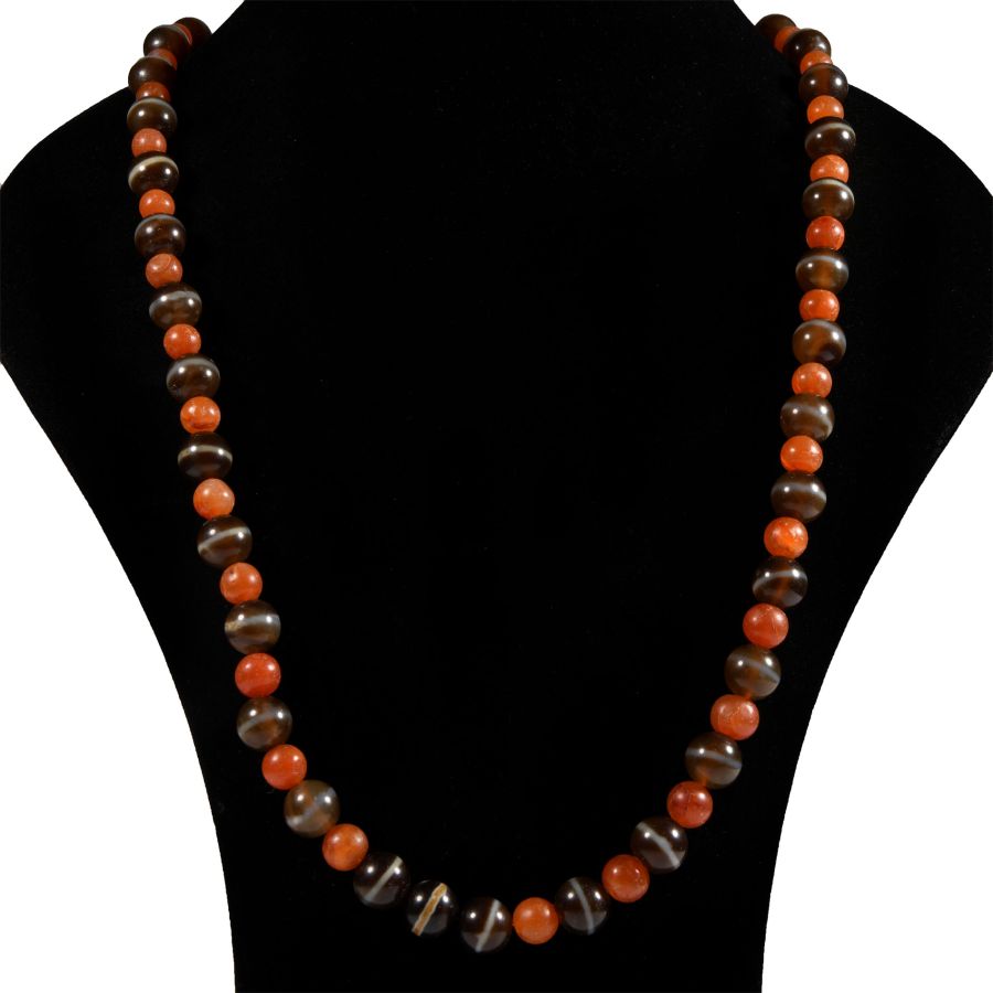South East Asian Agate and Carnelian Bead Necklace String