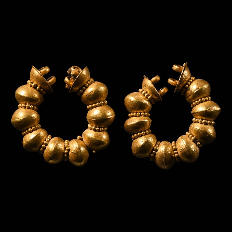Western Asiatic Gold Earring Pair