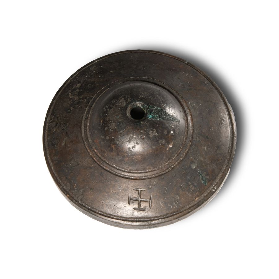 Medieval Bronze Altar Cross Base with Cross Potent