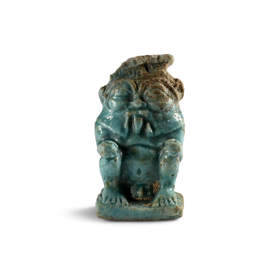 Egyptian Faience God Bes Amulet
