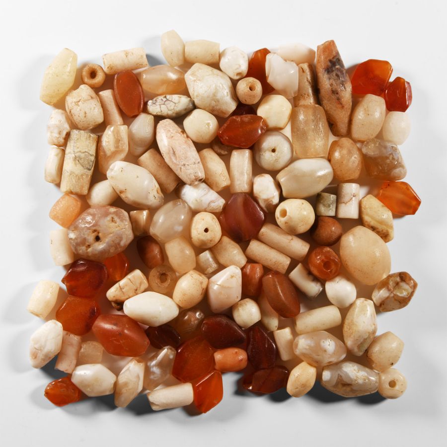 Western Asiatic Mixed Agate and Carnelian Bead Group