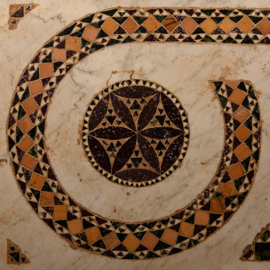 Byzantine Cosmatesque Mosaic Panel with Crosiers
