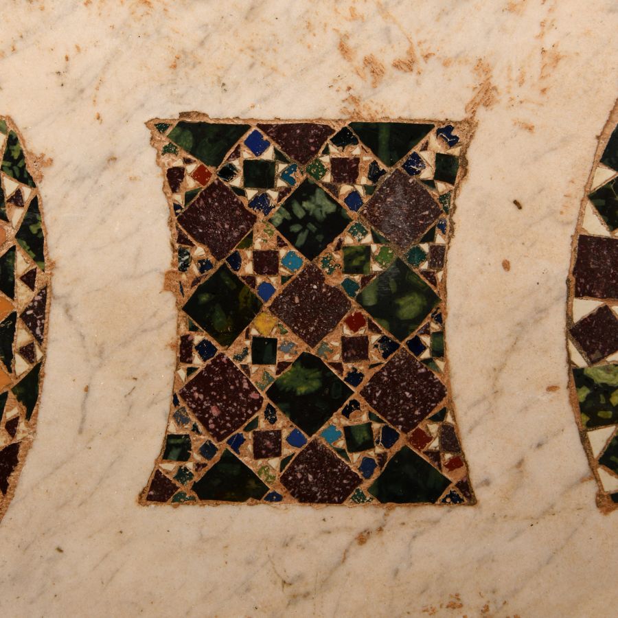 Byzantine Cosmatesque Mosaic Panel with Crosiers
