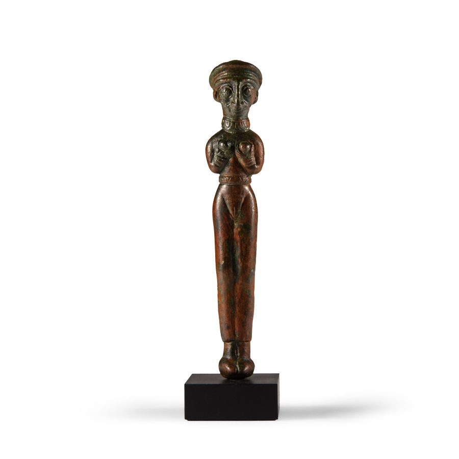 Elamite Bronze Statuette of a Goddess