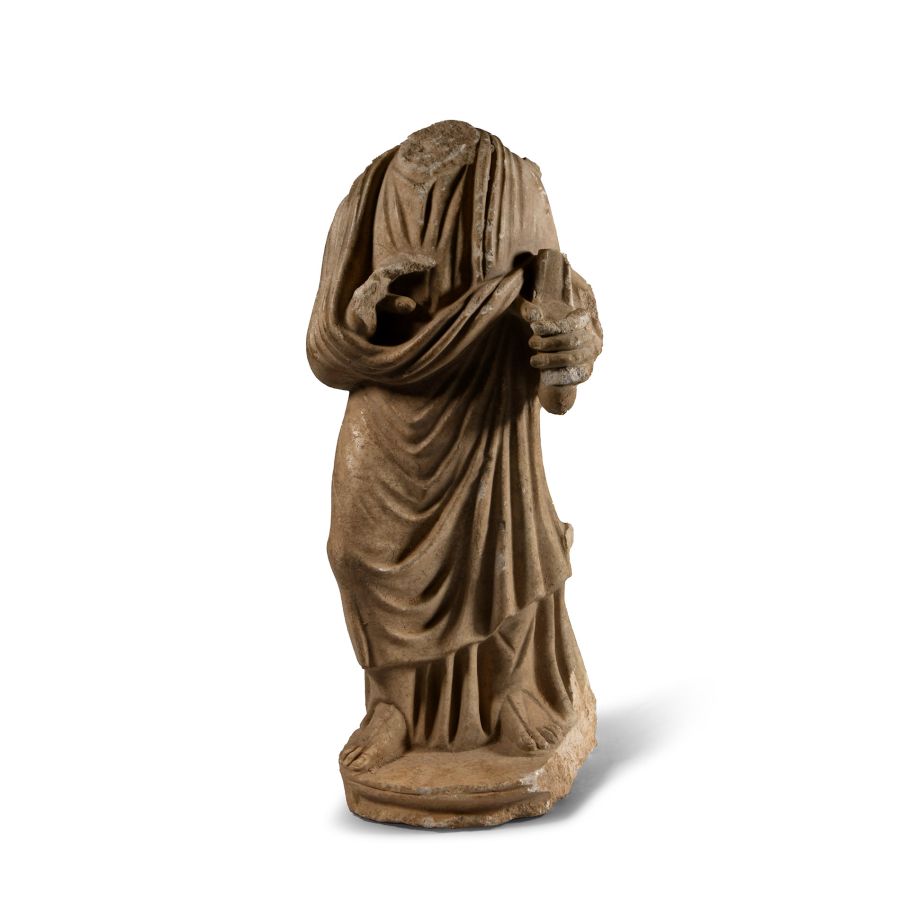 Roman Stone Statuette of a Priest