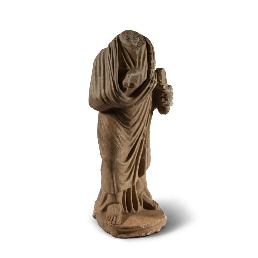 Roman Stone Statuette of a Priest