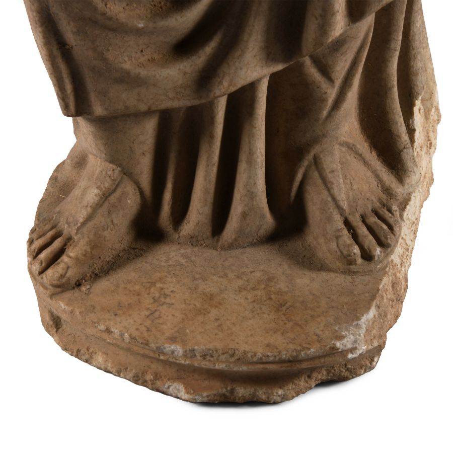 Roman Stone Statuette of a Priest