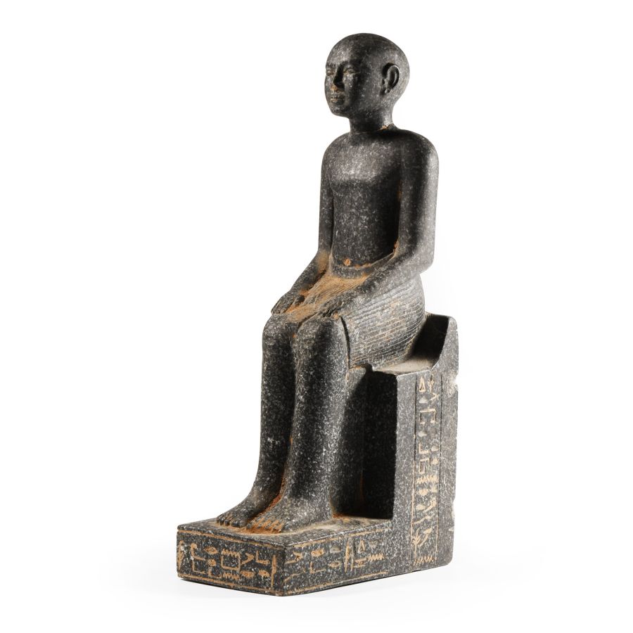 Seated Stone Statue of Egyptian Priest