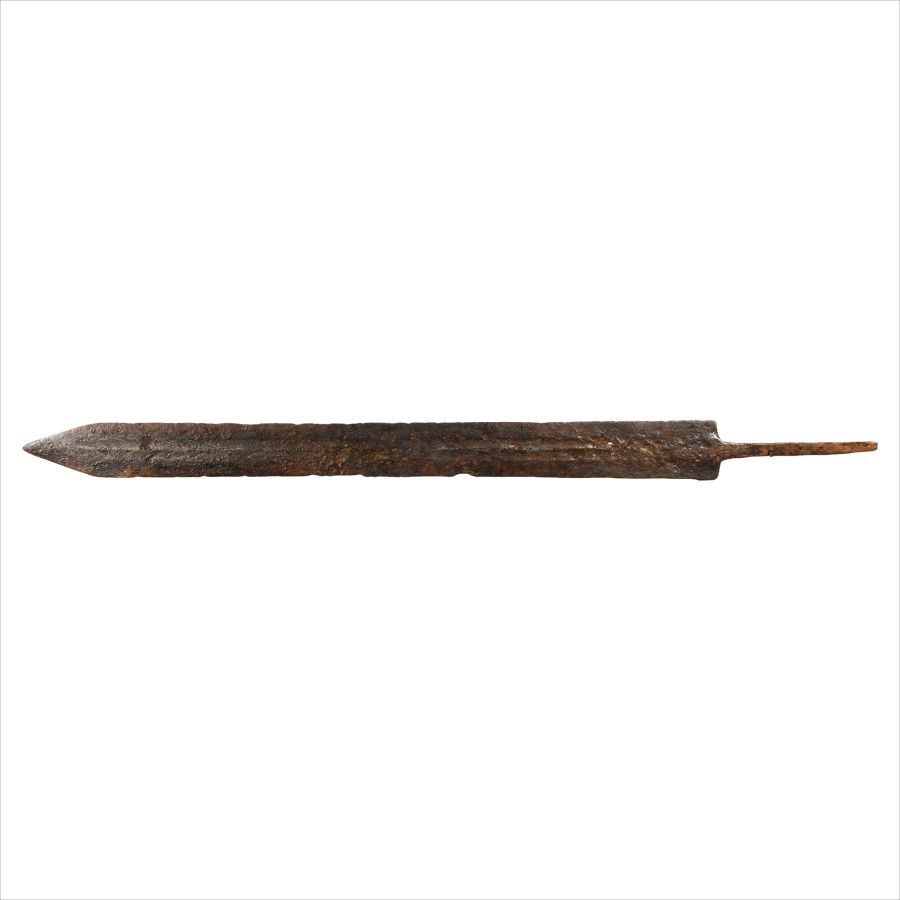 Roman Pattern-Welded Iron Spatha with Inlaid Military Figure