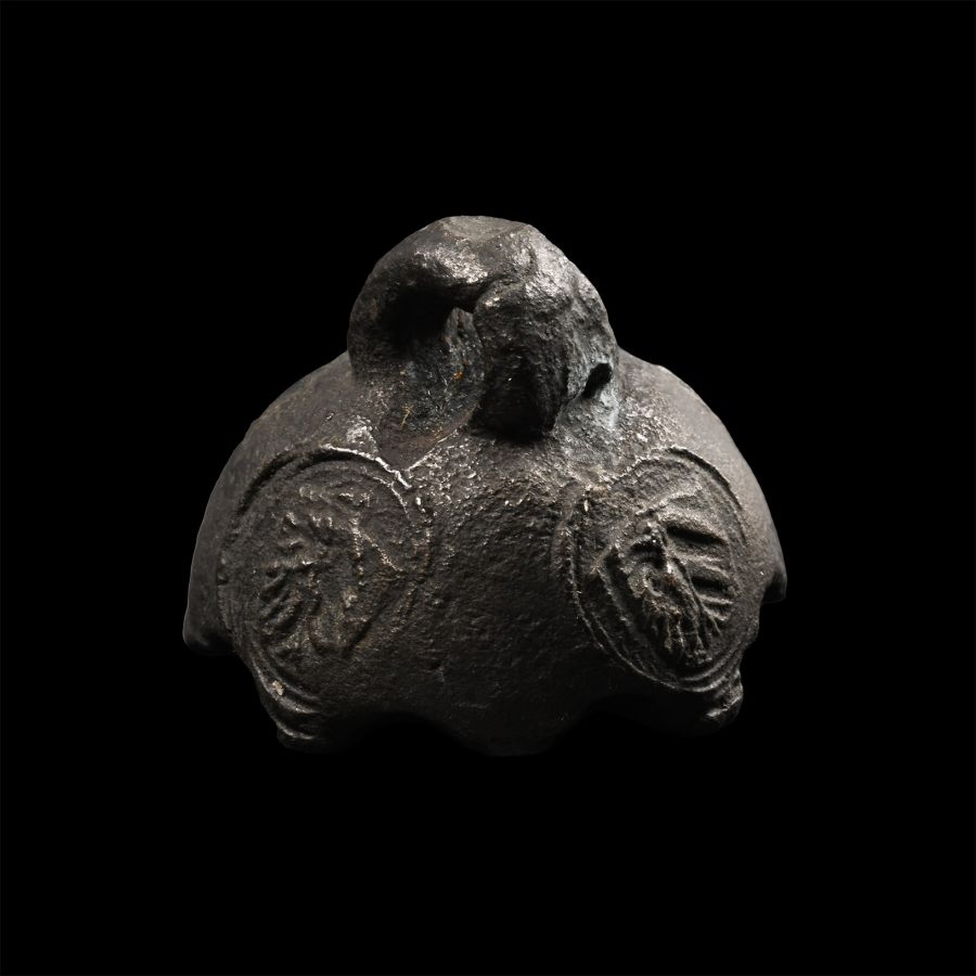 Medieval Bronze 'Tyrell' Family Trade Weight with Heraldic Shields