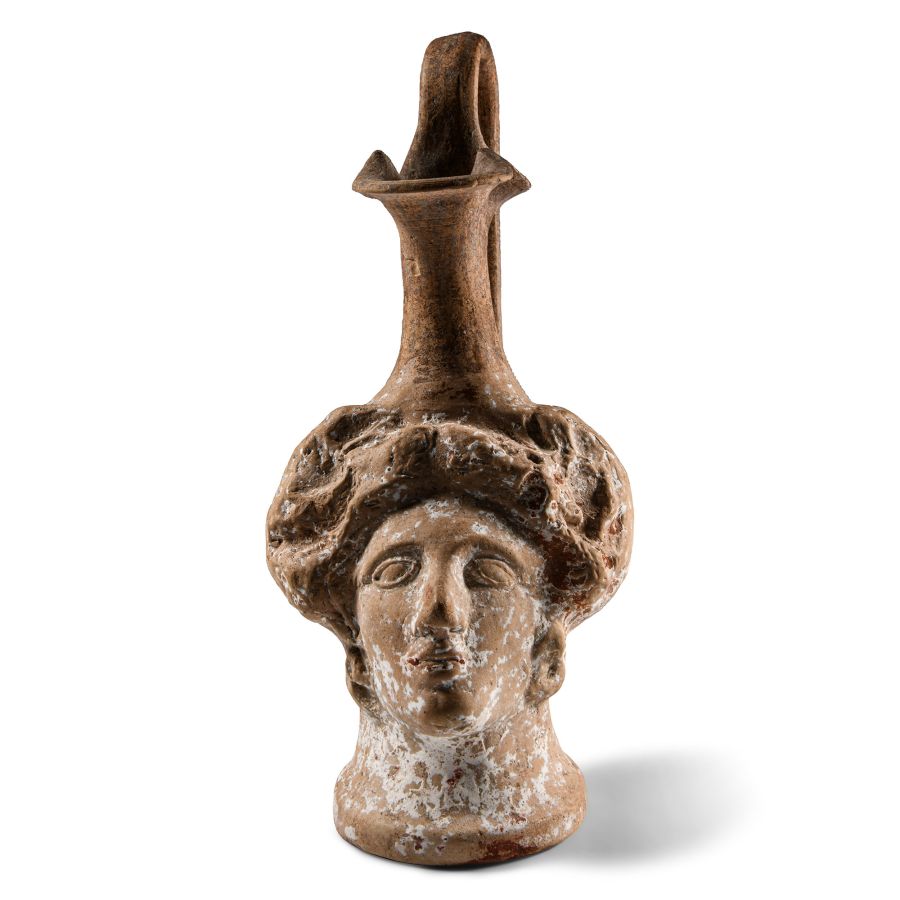 Greek Canosan Terracotta Anthropomorphic Oinochoe
