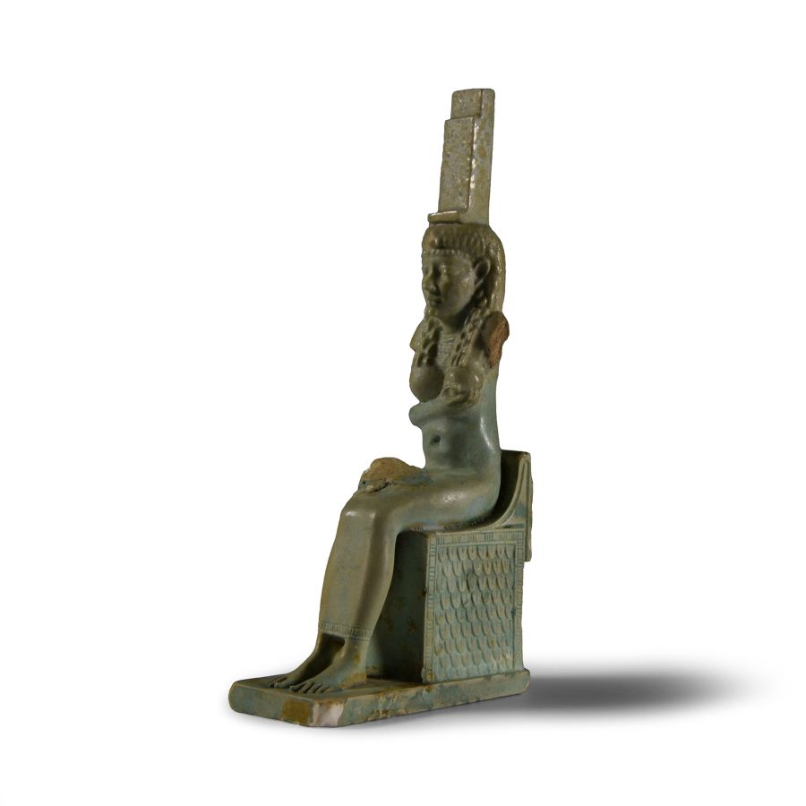 Very Large Egyptian Figure of Isis Seated on a Throne