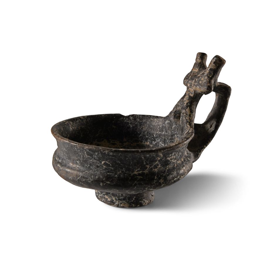 Villanovan Terracotta Kyathos with Zoomorphic Handle