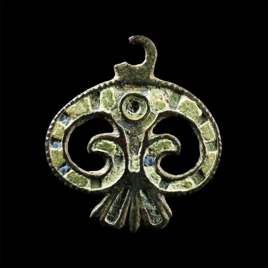 Roman Enamelled Bronze Mount