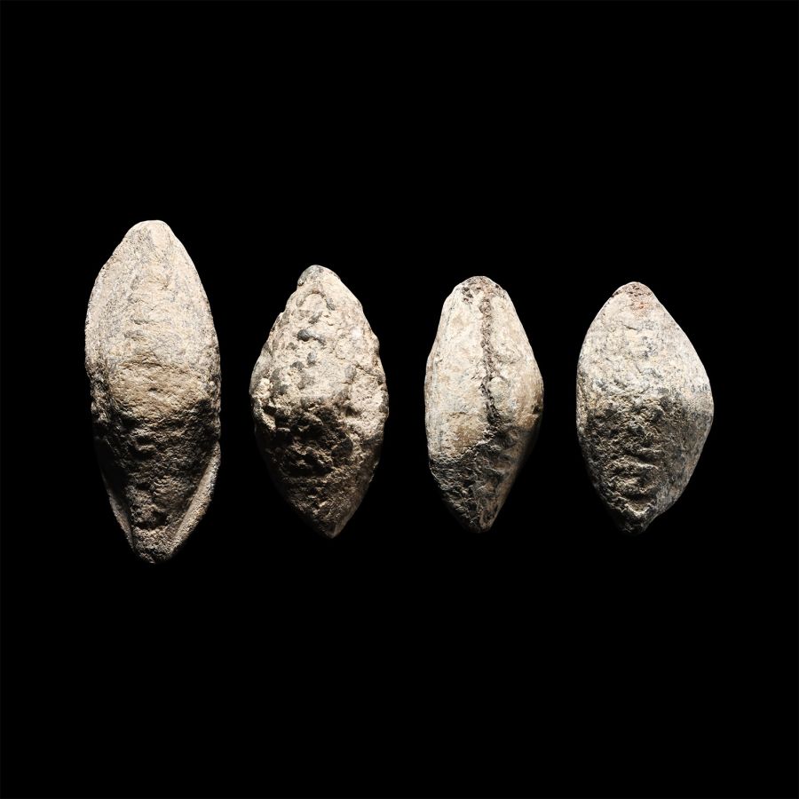 Roman Inscribed Lead Slingshot Group