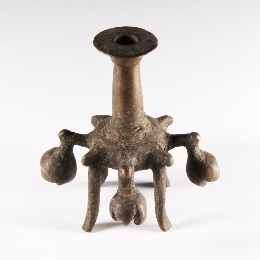 South East Asian Bronze Kohl Pot with Bells