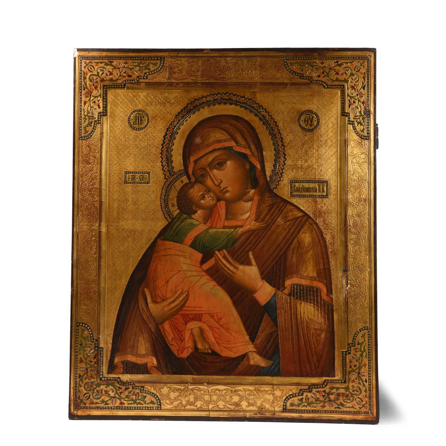 Large Russian Virgin of Vladimir Icon
