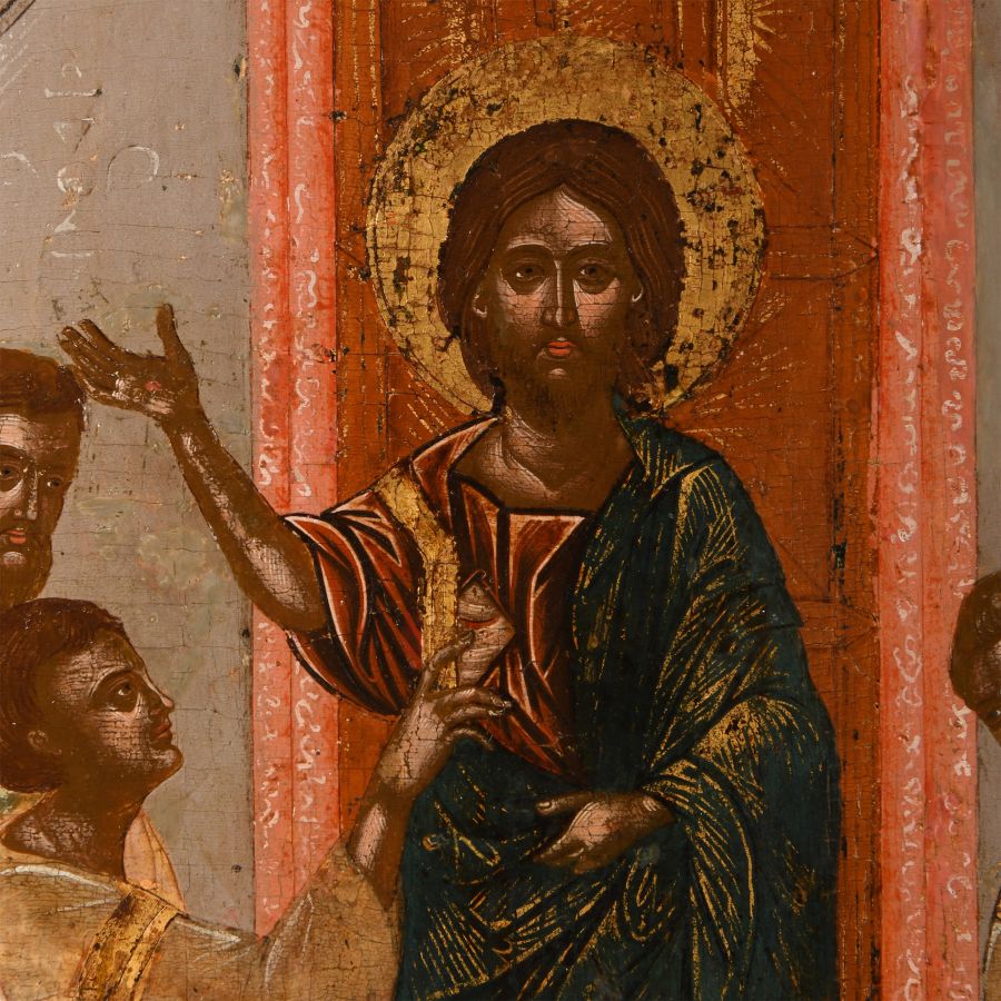 Cretan Wooden Incredulity of St Thomas Icon