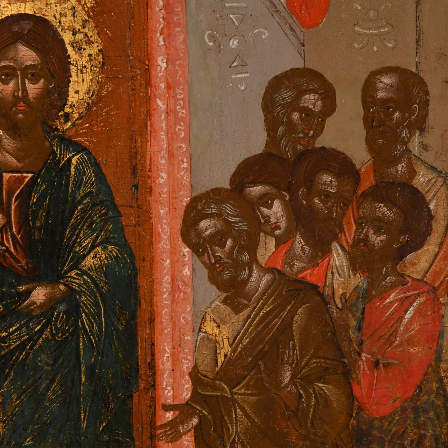 Cretan Wooden Incredulity of St Thomas Icon