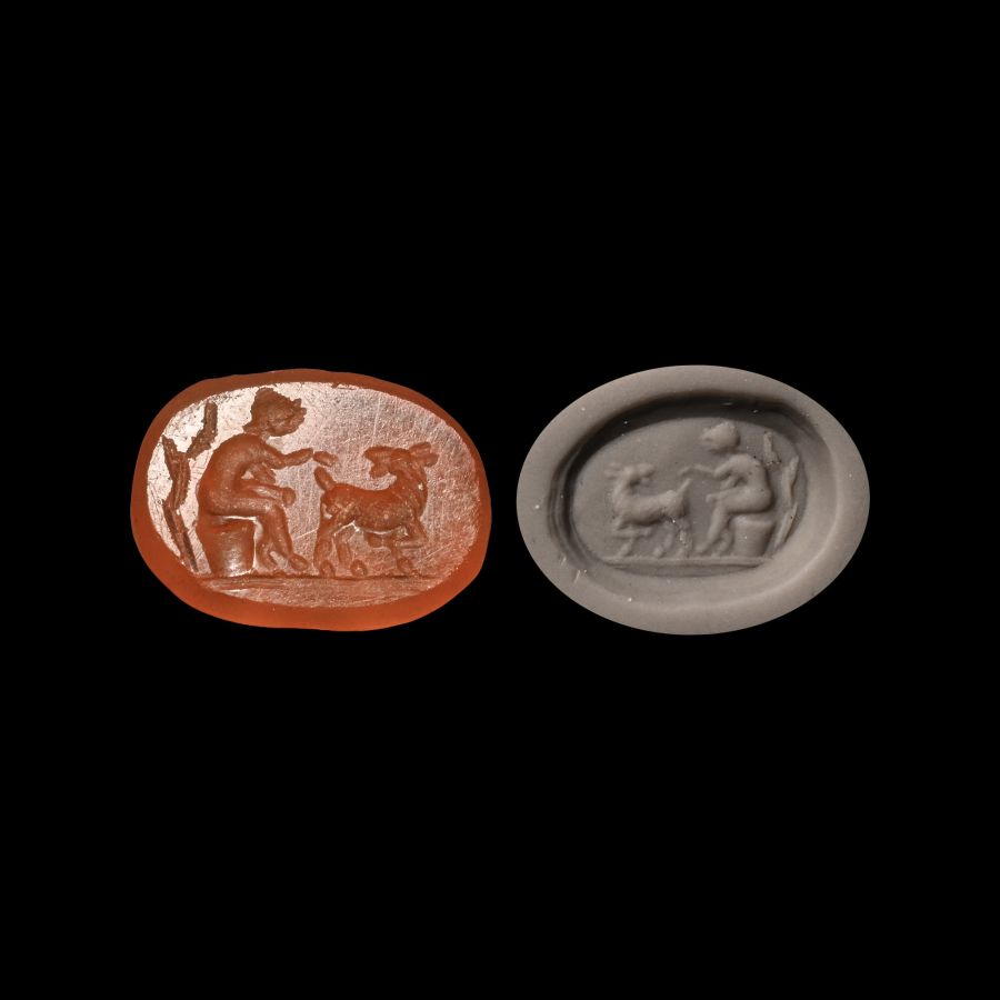 Roman Carnelian Figural Gemstone