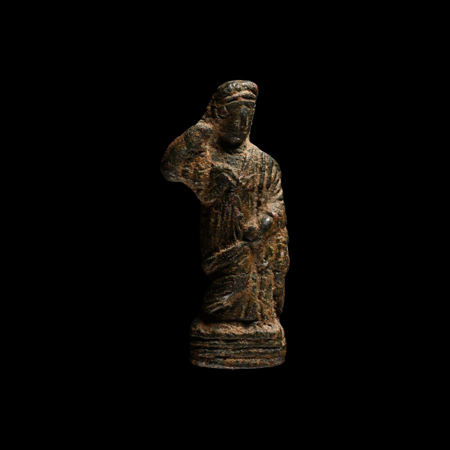 Nabataean Bronze Female Statuette