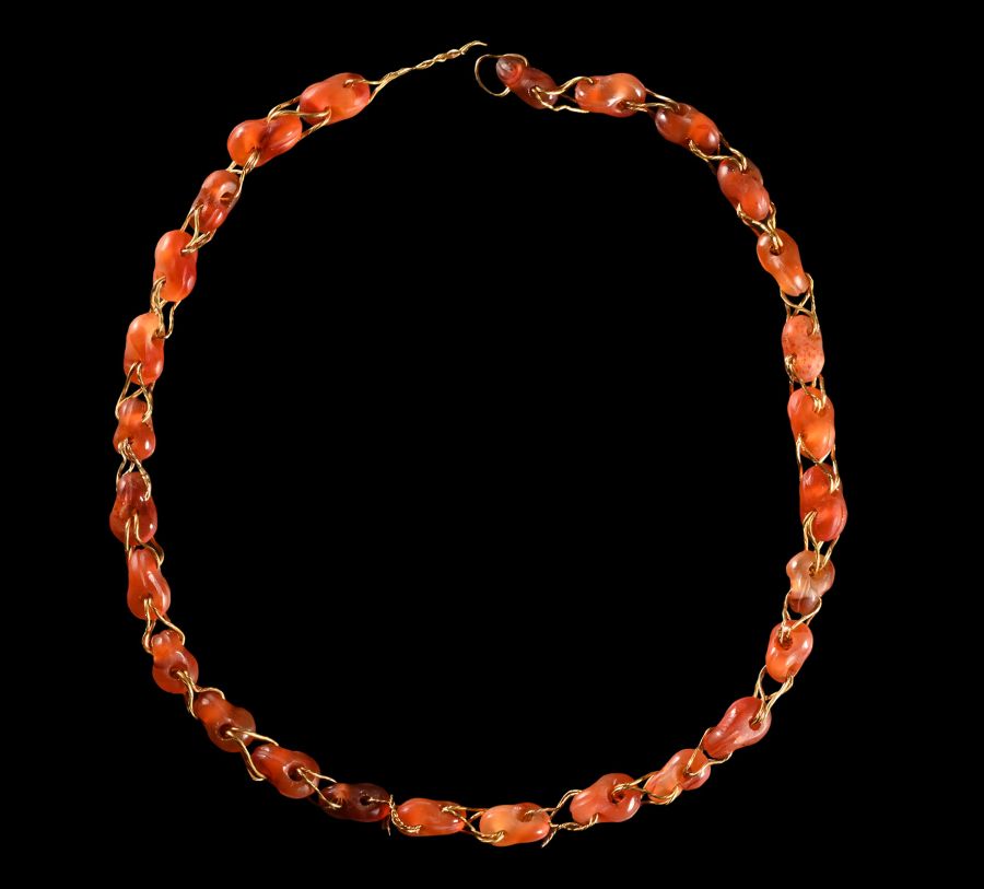 Greek Gold and Carnelian Necklace