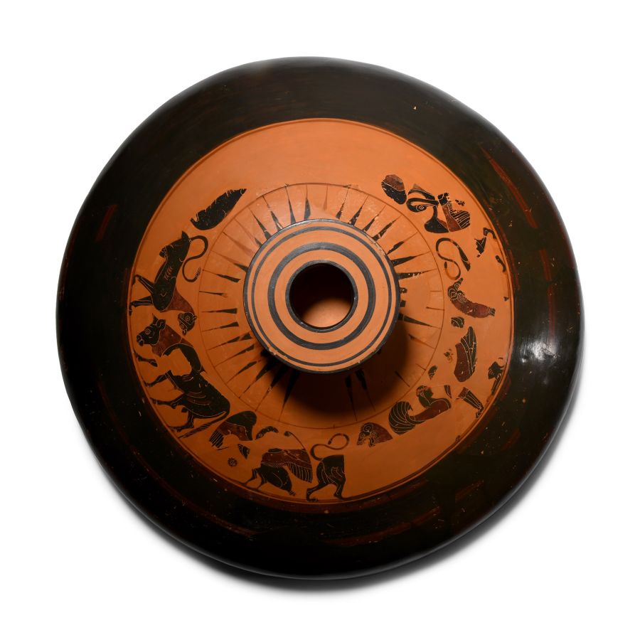 Huge Corinthian Black-Figure Lekanis Lid