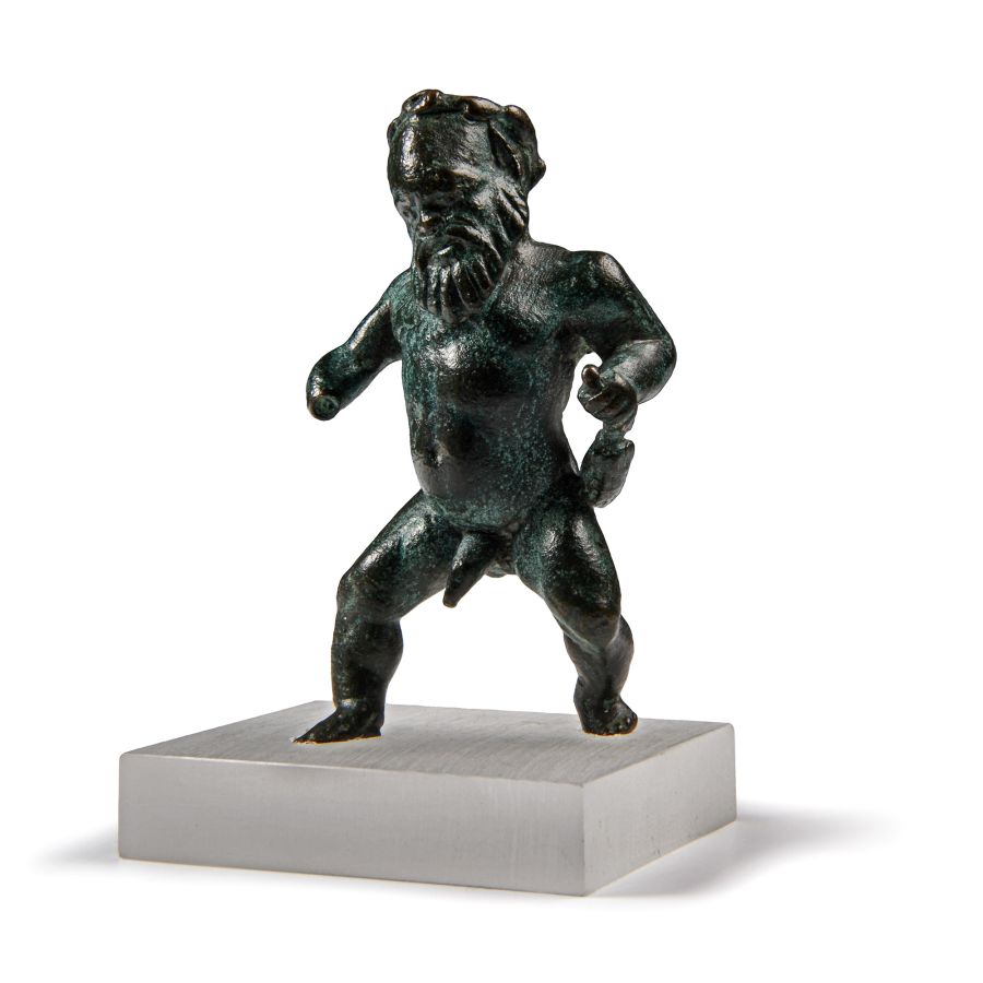 Roman Bronze Silenus Figurine