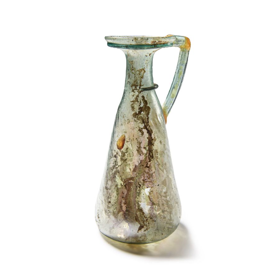 Roman Aqua Glass Jug