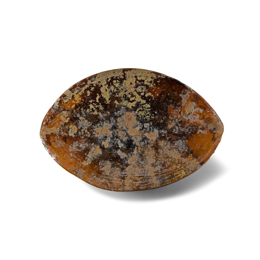 Roman Amber Glass Eye-Shaped Dish