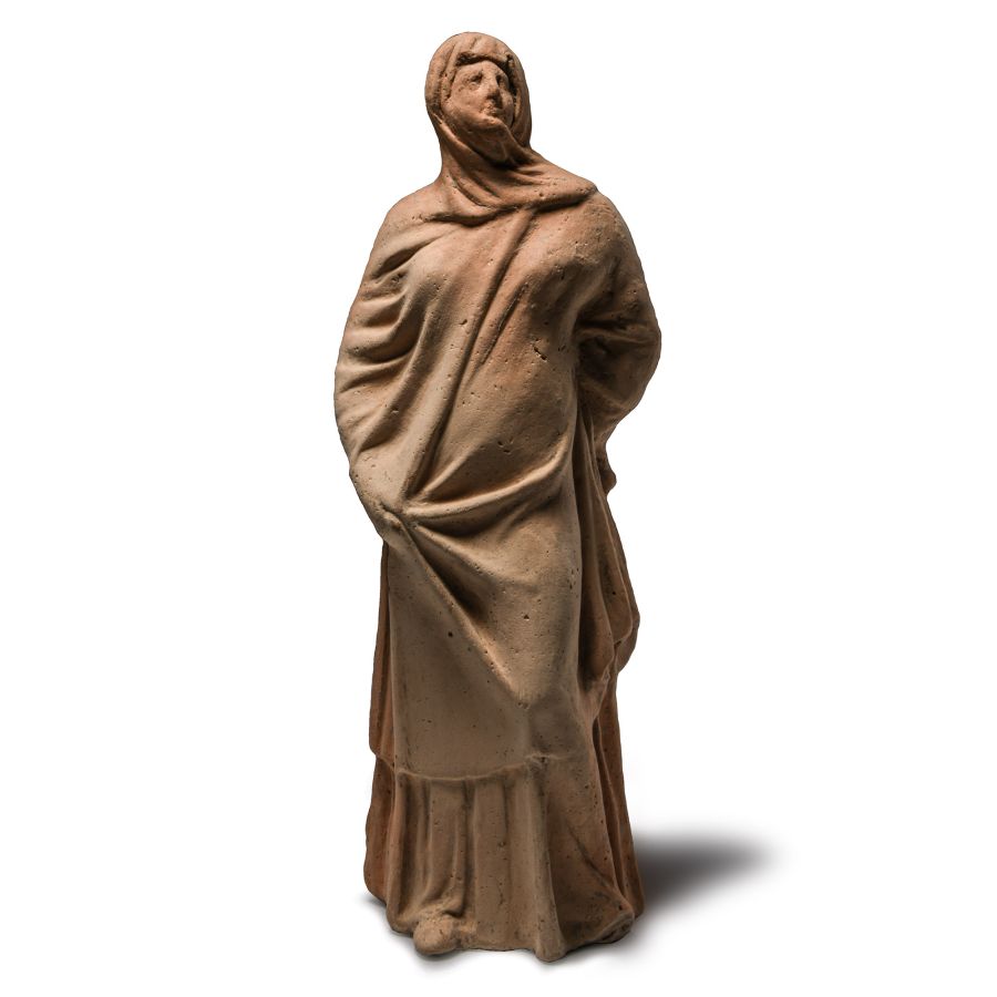 Hellenistic Terracotta Figure of a Veiled Woman