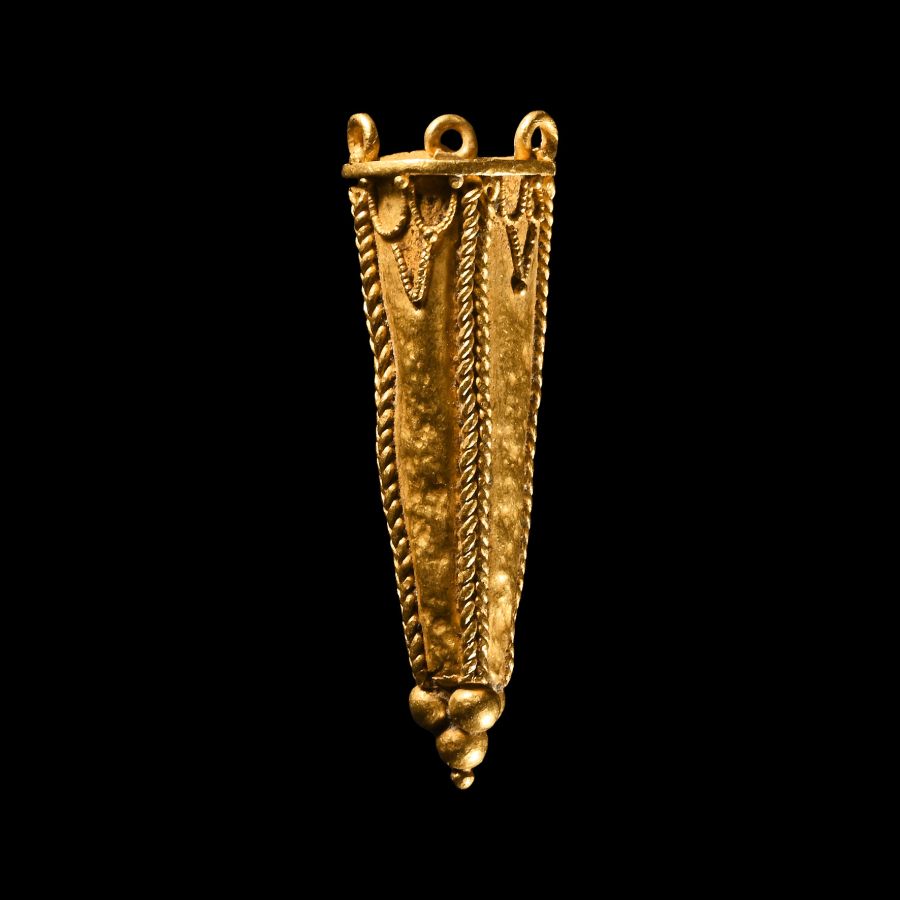 Greek Gold Vessel-Shaped Pendant