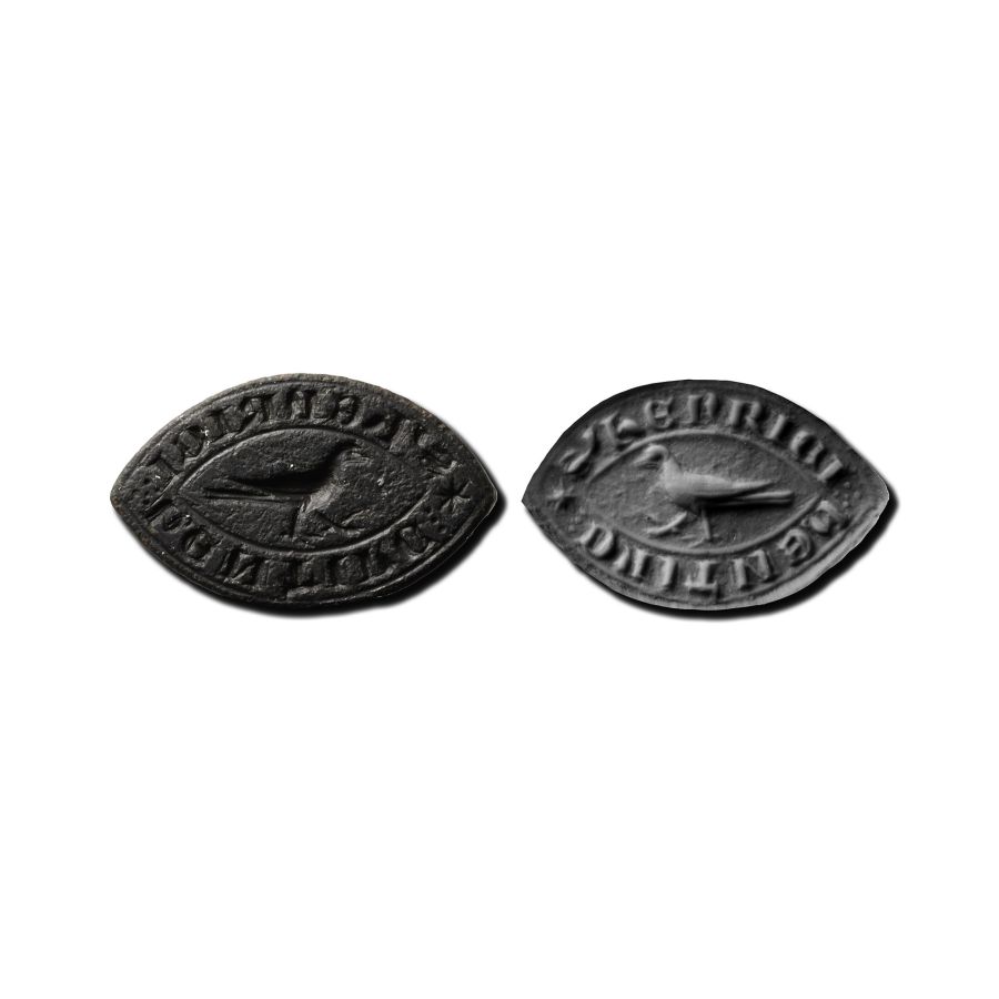 Medieval Bronze Seal Vesica-Shaped Seal Matrix for Henry Hendrick