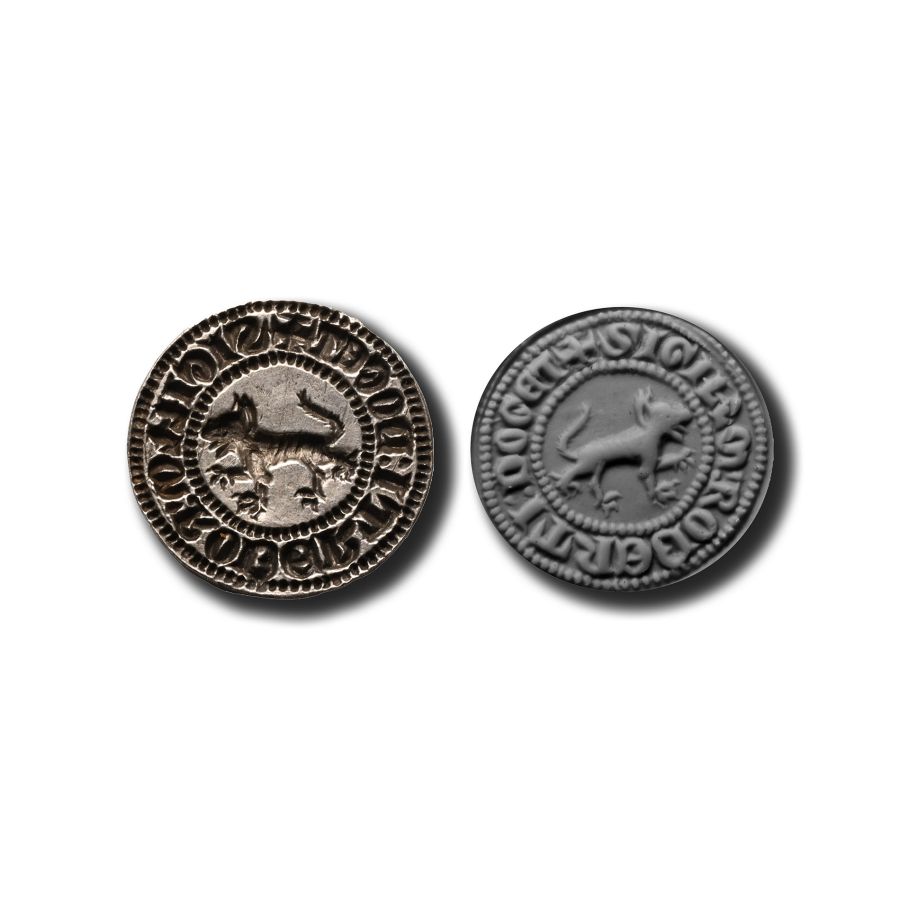 Medieval Silver Round Seal Matrix of Robert Doggett