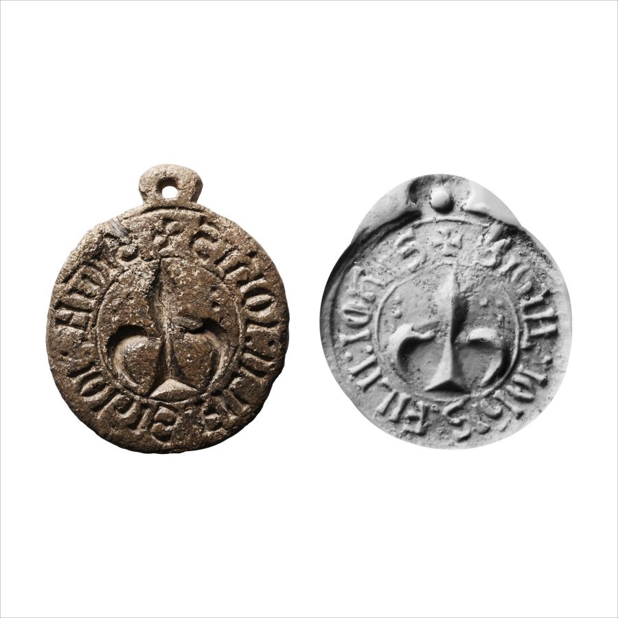 Large Medieval Lead Round Seal Matrix for John, Son of John