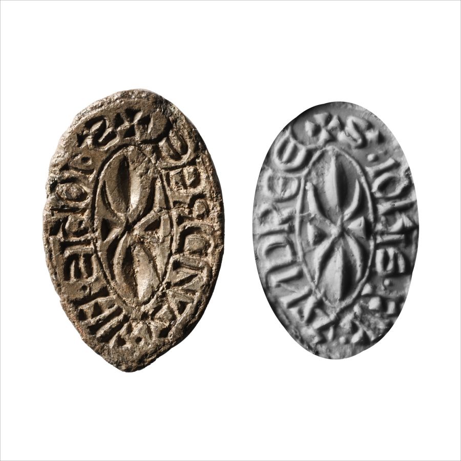 Large Medieval Lead Vesica-Shaped Seal Matrix for John son of Andrew