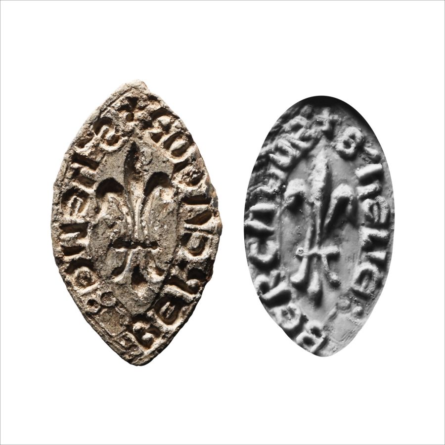 Large Medieval Lead Vesica-Shaped Seal Matrix