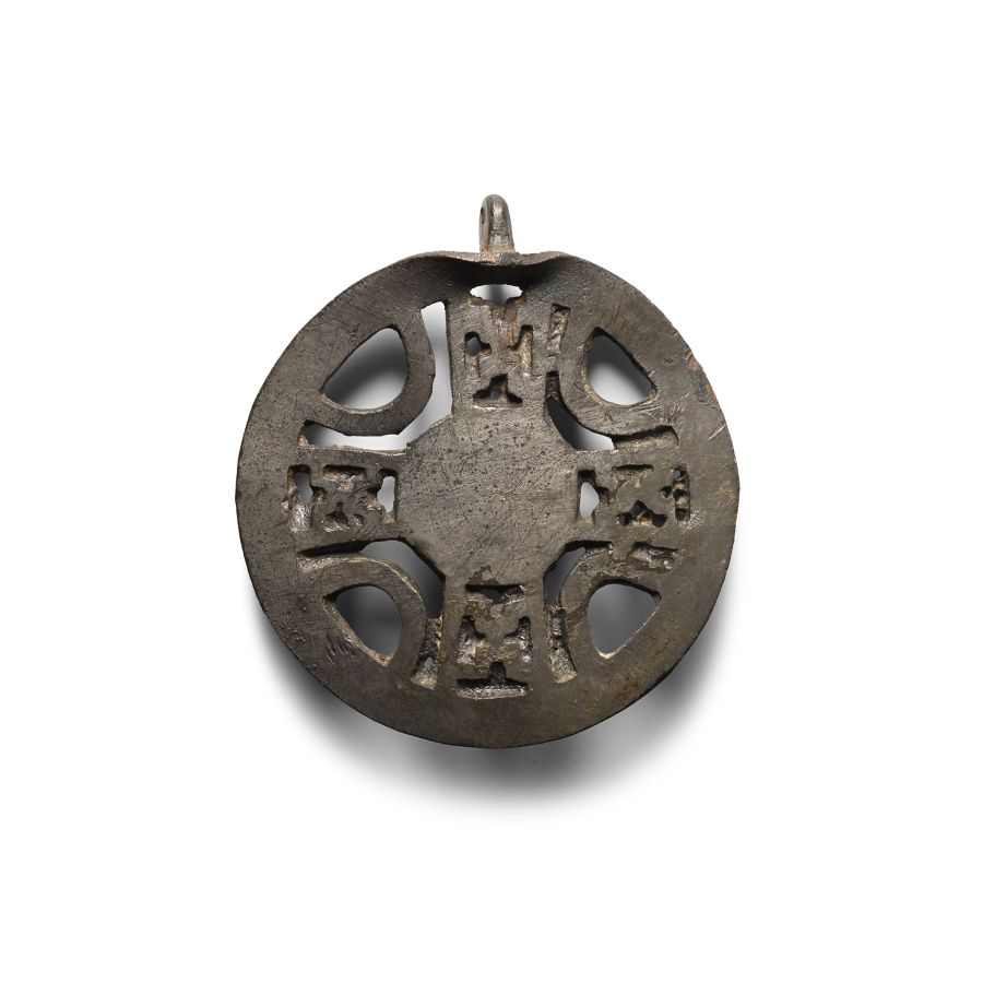 Anglo-Saxon Tinned Bronze Openwork Horse Harness Mount