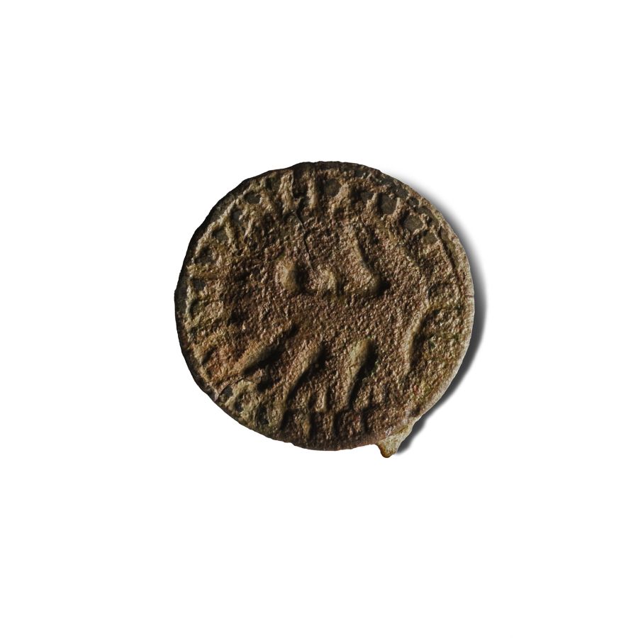 Anglo-Saxon Bronze Regardant Beast Disc Brooch