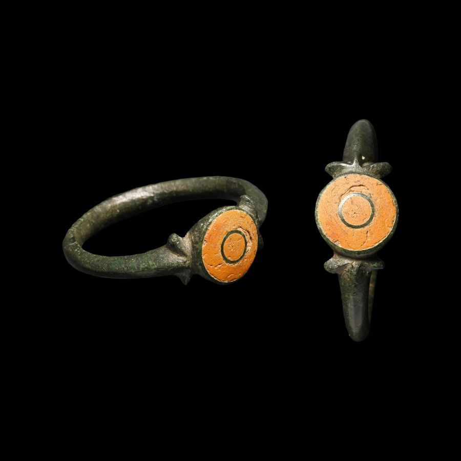 Superb Romano-British Enamelled Bronze Ring