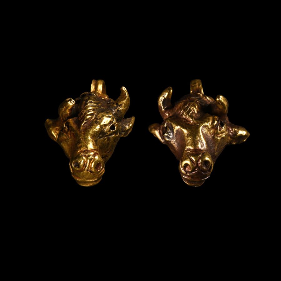 Western Asiatic Gold Bull-Headed Pendants