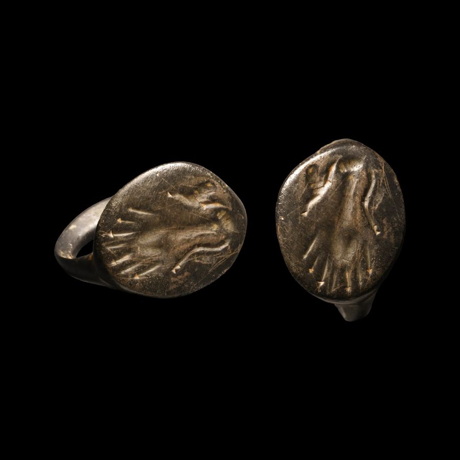 Hellenistic Bronze Ring with Mythical Bird