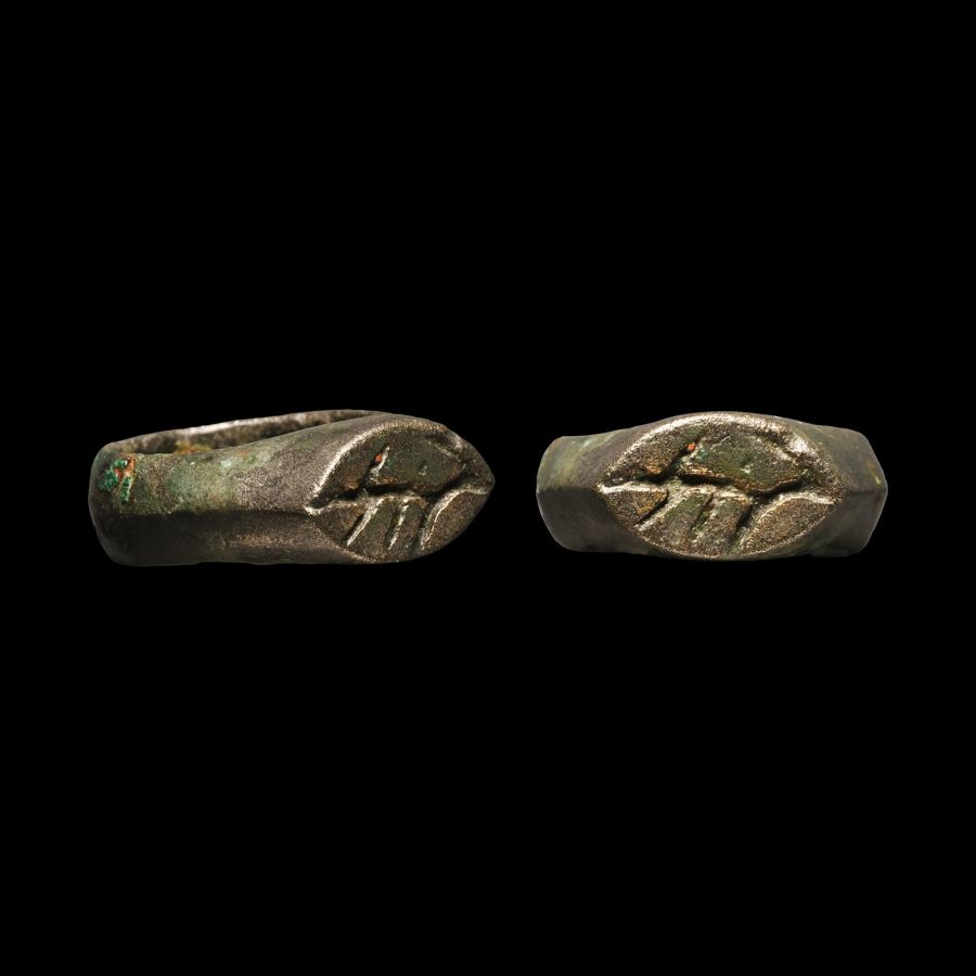 Roman Period Bronze Ring with Antelope