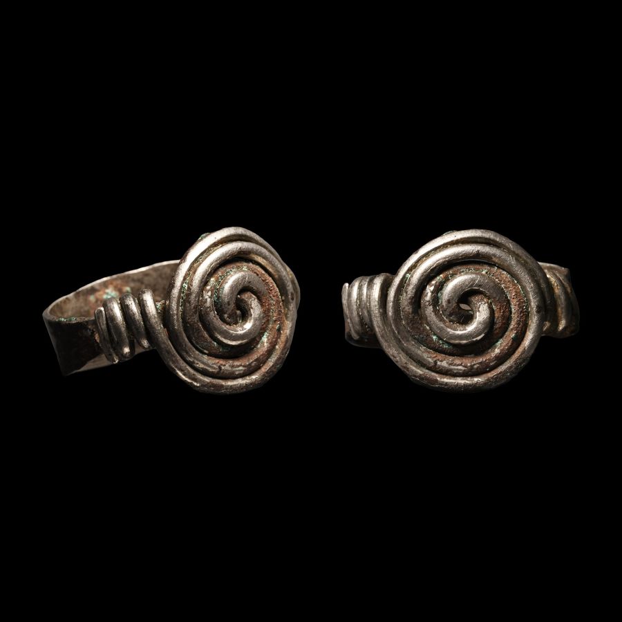 Merovingian Silver Ring with Coiled Bezel