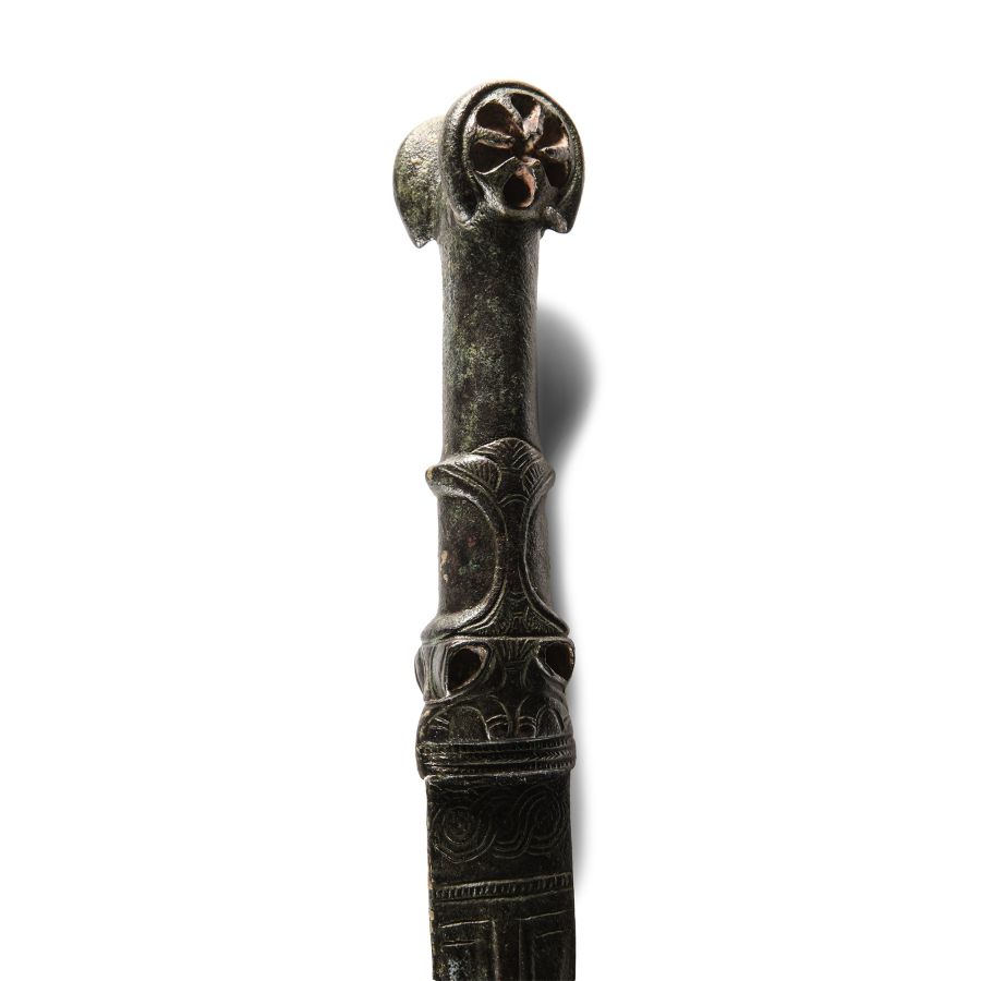 Pre-Achaemenid Bronze Short Sword with Bifurcated Pommel