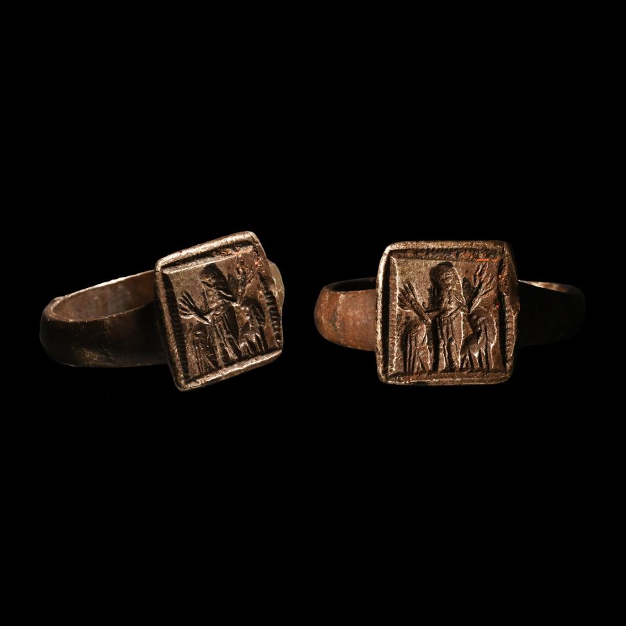 Byzantine Silver Ring with Saint