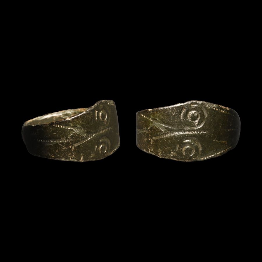Greek Bronze Ring with Face