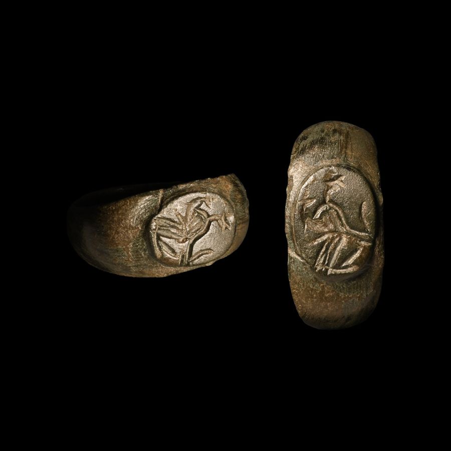 Roman Bronze Ring with Fortuna
