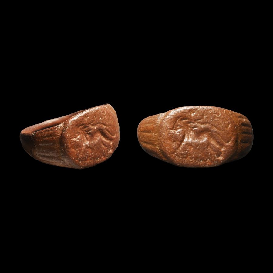 Roman Bronze Ring with Lion