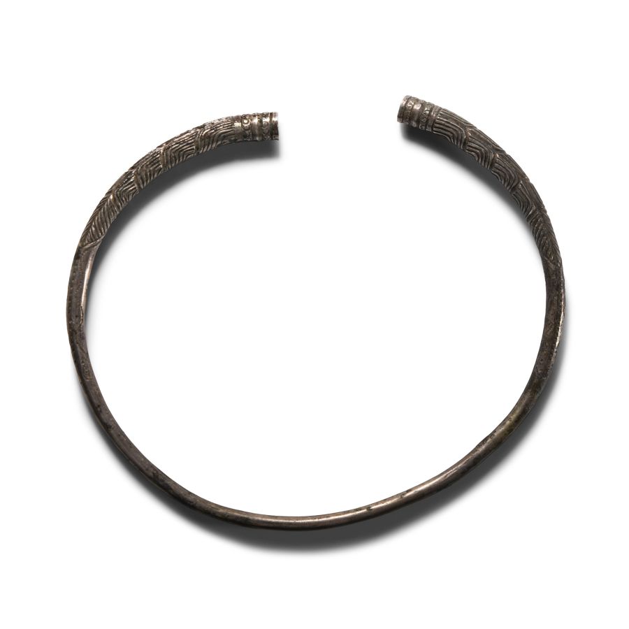 Western Asiatic Silver Decorated Torc